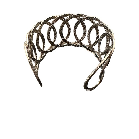 Intricate Silver Openwork Cuff Bracelet - Picture 2 of 3